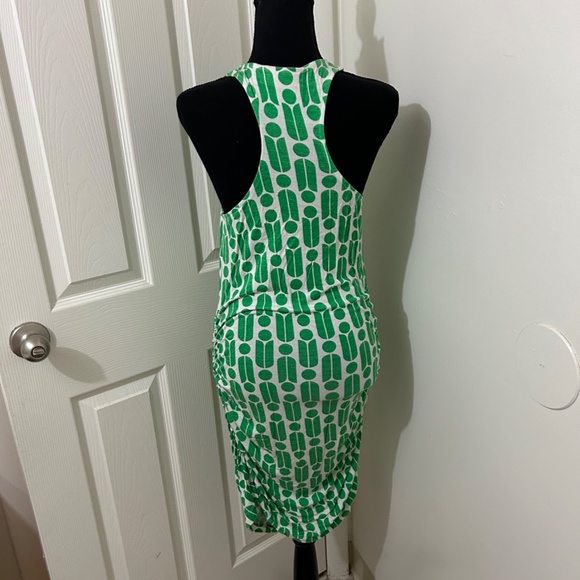 Macbeth Green and White Patterned Midi Dress Size Medium - Picture 3 of 4